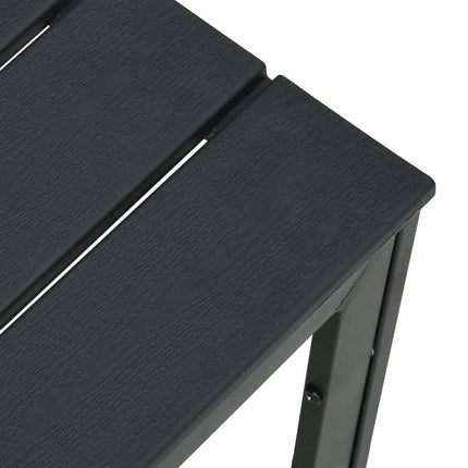 Soffbord svart 78x78x74 cm HDPE träutseende