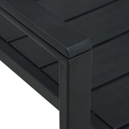 Trädgårdsstolar 2 st svart HDPE träutseende
