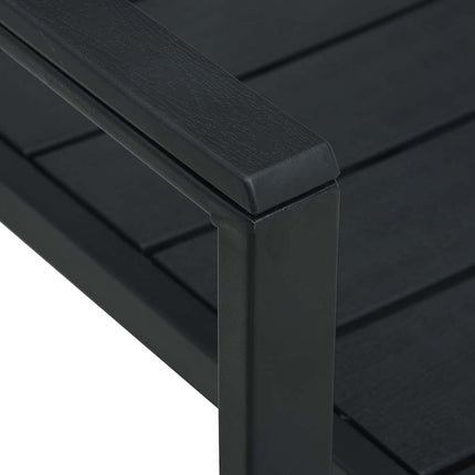 Trädgårdsstolar 4 st svart HDPE träutseende