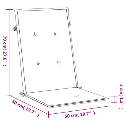 Stolsdynor 4 st svart 120x50x3 cm tyg