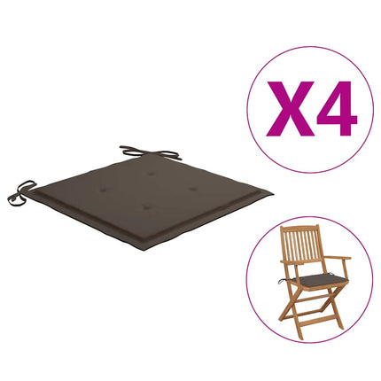 Stolsdynor 4 st taupe 40x40x4 cm oxfordtyg