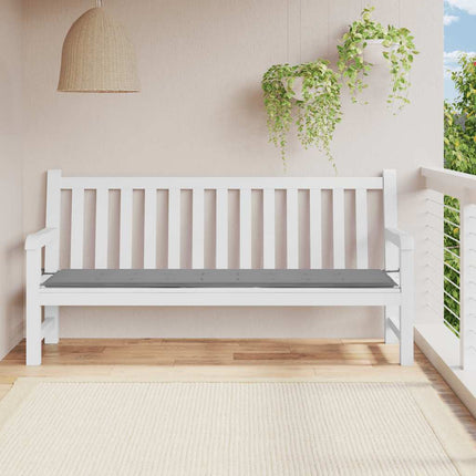 Bänkdyna för trädgården grå 200x50x4 cm oxfordtyg