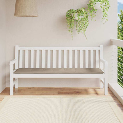 Bänkdyna för trädgården taupe 180x50x4 cm oxfordtyg