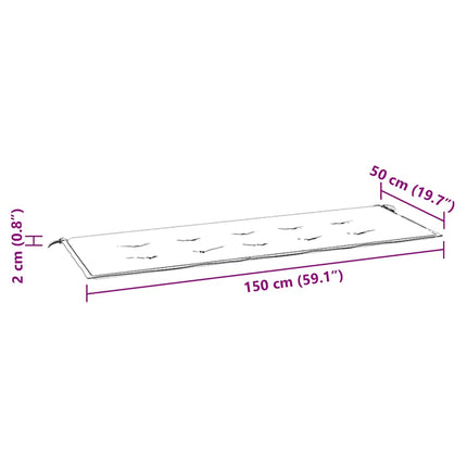 Bänkdyna för trädgården taupe 150x50x2 cm oxfordtyg