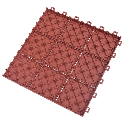 Terrassplattor 10 pcs Röd 30,5 x 30,5 x 2,2 cm Polypropylen