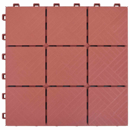 Terrassplattor 10 pcs Röd 30,5 x 30,5 x 2,2 cm Polypropylen