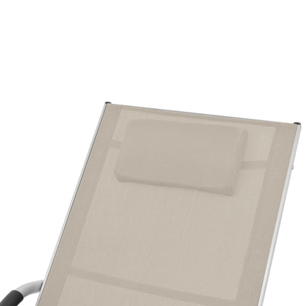 Solsäng med kudde aluminium och textilen gräddvit