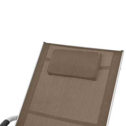 Solsäng med kudde aluminium och textilene taupe