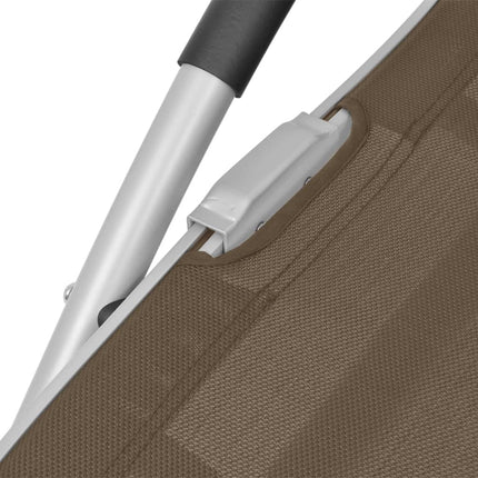 Solsäng med kudde aluminium och textilene taupe