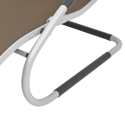 Solsäng med kudde aluminium och textilene taupe