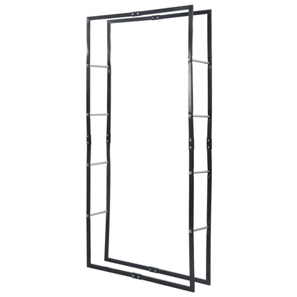 Vedställ svart 100x25x200 cm stål