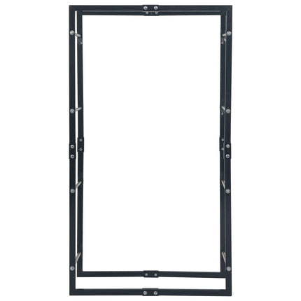 Vedställ svart 80x25x150 cm stål