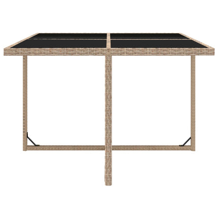 Matgrupp för trädgården med dynor 5 delar konstrotting beige