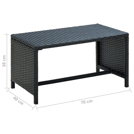 Soffbord svart 70x40x38 cm konstrotting