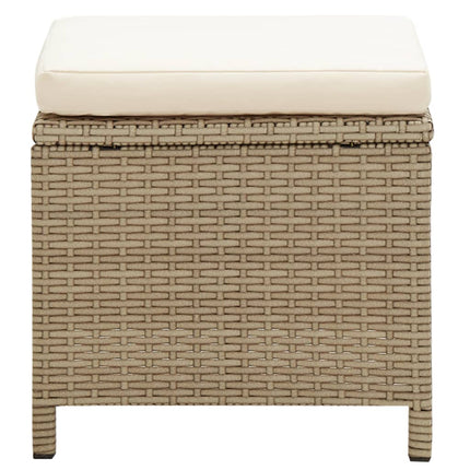 Trädgårdsstolar 2 st med dynor konstrotting beige