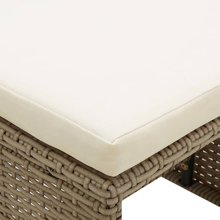 Trädgårdsstolar 2 st med dynor konstrotting beige
