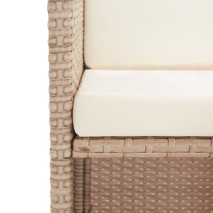 Matgrupp för trädgården med dynor 15 delar konstrotting beige