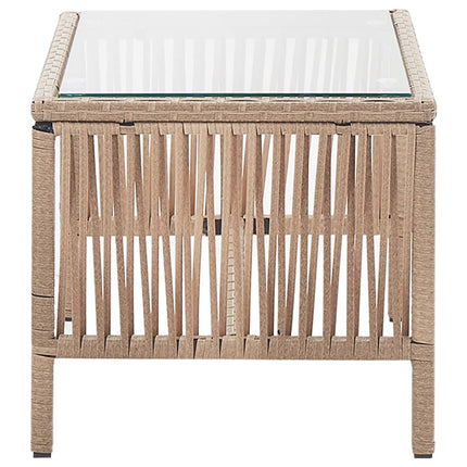 Loungegrupp för trädgården med dynor 4 delar konstrotting beige