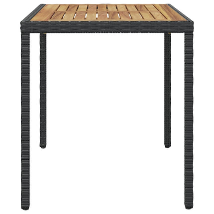 Trädgårdsbord svart och brun 123x60x74 cm massivt akaciaträ