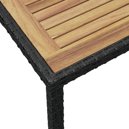 Trädgårdsbord svart och brun 123x60x74 cm massivt akaciaträ
