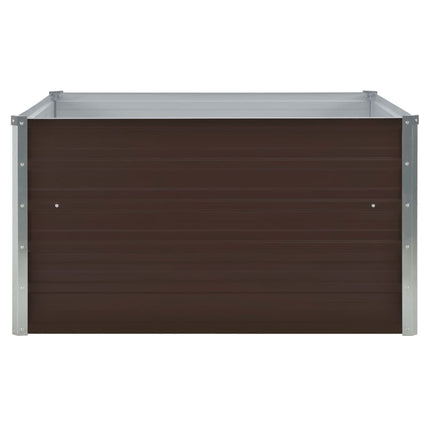 Odlingslåda 100x100x45 cm galvaniserat stål brun