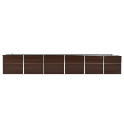 Odlingslåda upphöjd galvaniserat stål 480x80x77 cm brun