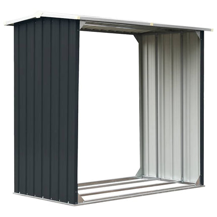Vedskjul galvaniserat stål 172x91x154 cm antracit