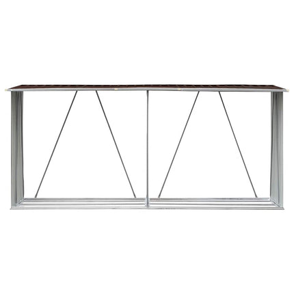 Vedskjul i galvaniserat stål 330x84x152 cm brun