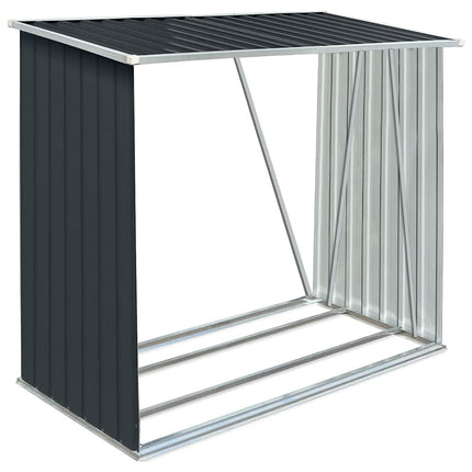 Vedskjul galvaniserat stål 163x83x154 cm antracit