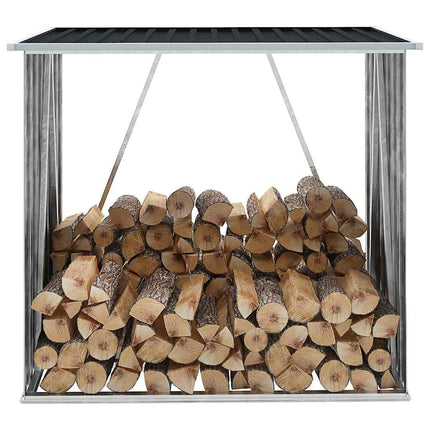 Vedskjul galvaniserat stål 163x83x154 cm antracit