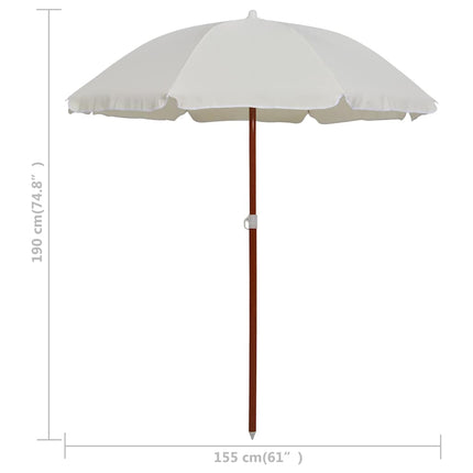 Trädgårdsparasoll med stålstång 180 cm sand