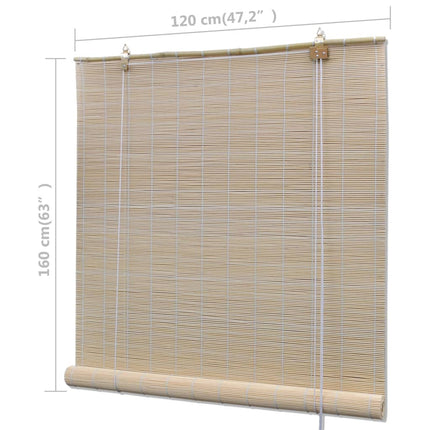 Rullgardin naturlig bambu 4 st 120x160 cm