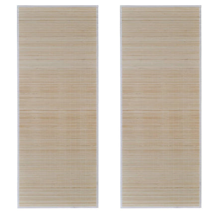 Rektangulära bambumattor 2 st naturlig 120x180 cm