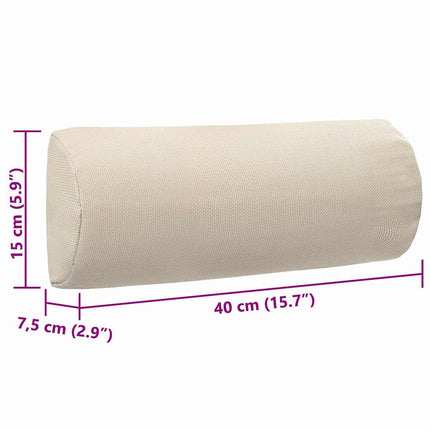 Nackstöd till solstol gräddvit 40x7,5x15 cm textilene