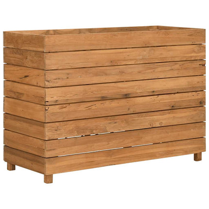 Blomlåda upphöjd 100x40x72 cm återvunnet teakträ och stål