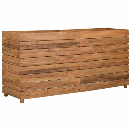 Blomlåda upphöjd 150x40x72 cm återvunnet teakträ och stål