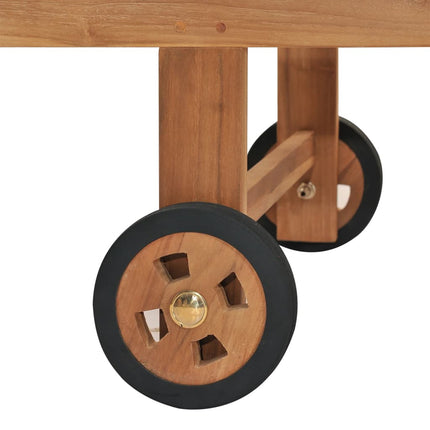 Solsäng med dyna massiv teak grå