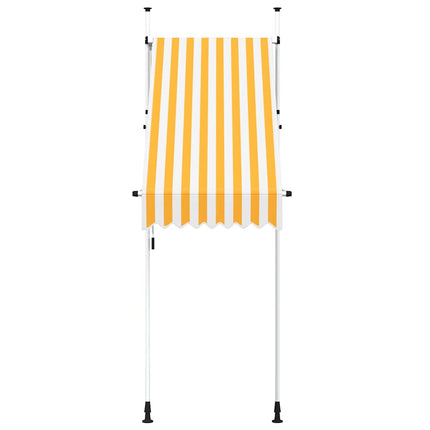 Markis manuellt infällbar 100 cm orange och vita ränder