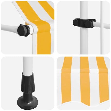 Markis manuellt infällbar 100 cm orange och vita ränder