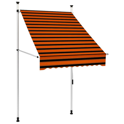 Markis manuellt infällbar 100 cm orange och brun