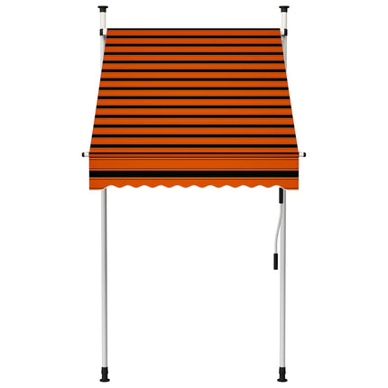 Markis manuellt infällbar 100 cm orange och brun