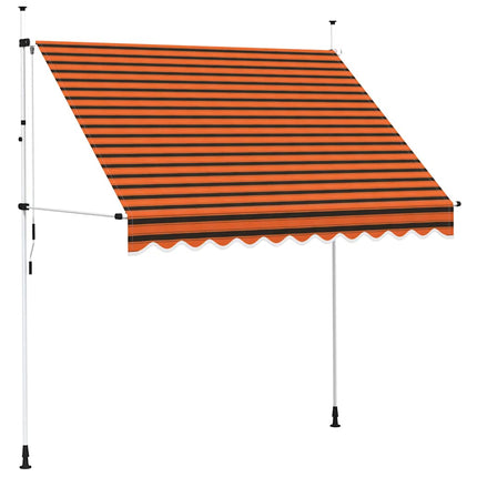 Markis manuellt infällbar 250 cm orange och brun