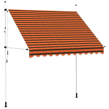 Markis manuellt infällbar 250 cm orange och brun