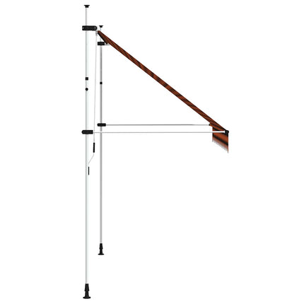 Markis manuellt infällbar 250 cm orange och brun