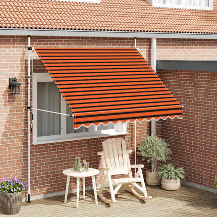 Markis manuellt infällbar 250 cm orange och brun