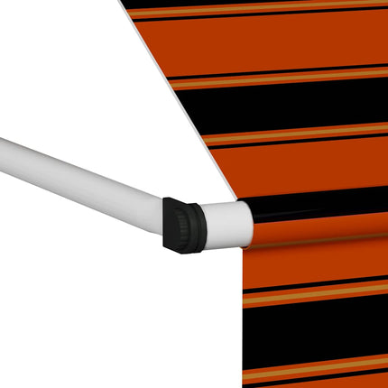 Markis manuellt infällbar 300 cm orange och brun