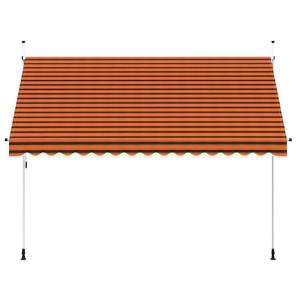 Markis manuellt infällbar 350 cm orange och brun