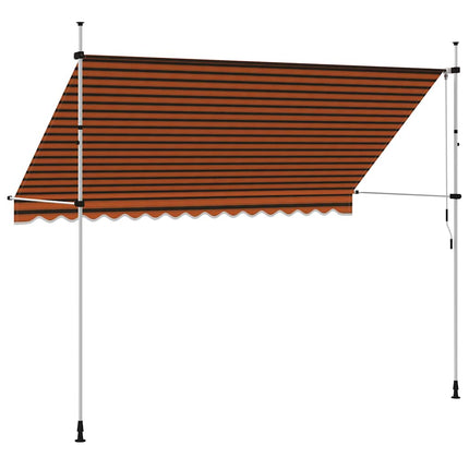 Markis manuellt infällbar 350 cm orange och brun