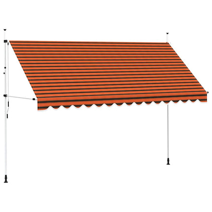 Markis manuellt infällbar 400 cm orange och brun