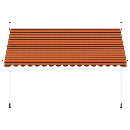 Markis manuellt infällbar 400 cm orange och brun